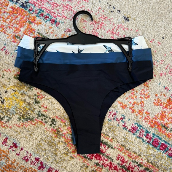 AQS Underwear Lot (3) Womens XL Blue Bird Graphic Panties Thong Set NEW NWT - Picture 5 of 8